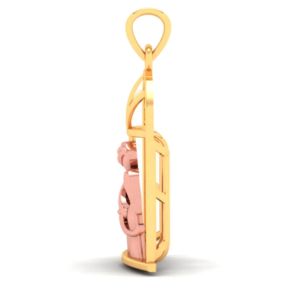 14k Gold Pendant In The Shape Of A Couple In Front Of A Window From Amazea Collection