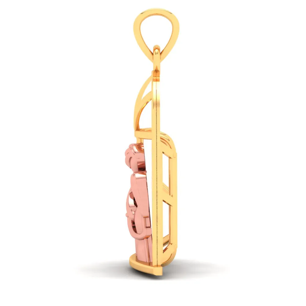 14k Gold Pendant In The Shape Of A Couple In Front Of A Window From Amazea Collection