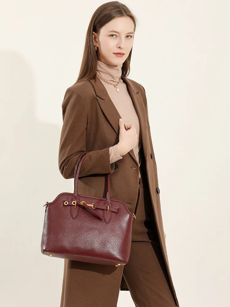 31CM leather large capacity shoulder carrying crossbody bag 2967 black