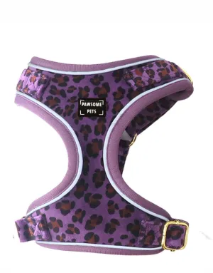ADJUSTABLE HARNESS - PURPLE LEOPARD
