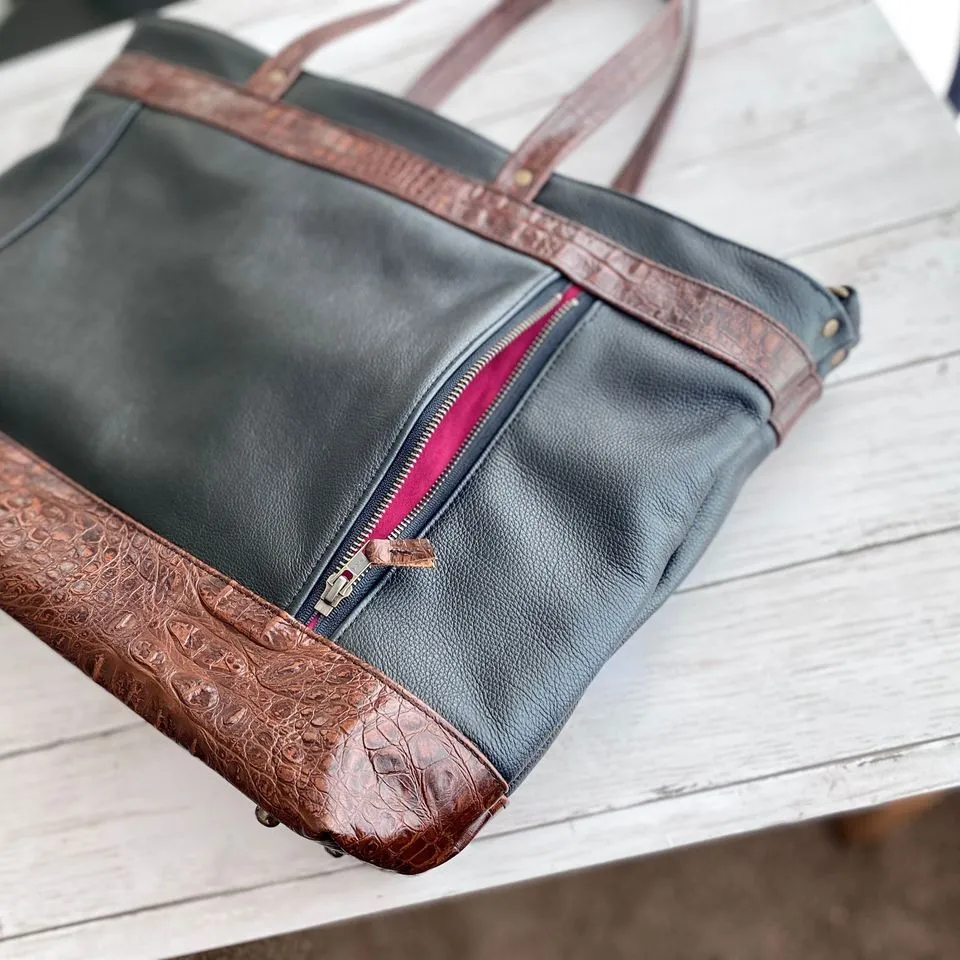 Archive Plus in Onyx, Brown Croc