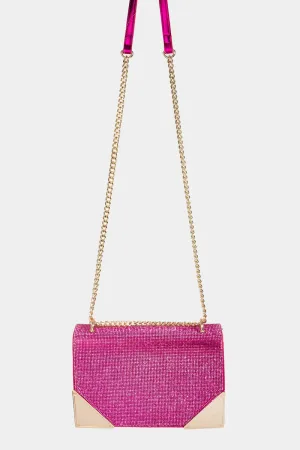 Blue Zone Planet |  Fame Rhinestone Studded Rectangle Crossbody Bag