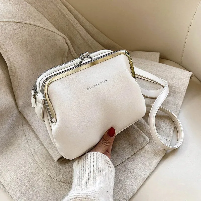 Branded Women's Shoulder Bag High Quality PU Leather Crossbody Bag For Women Fashion Clip Designer Handbags Party Evening Clutch