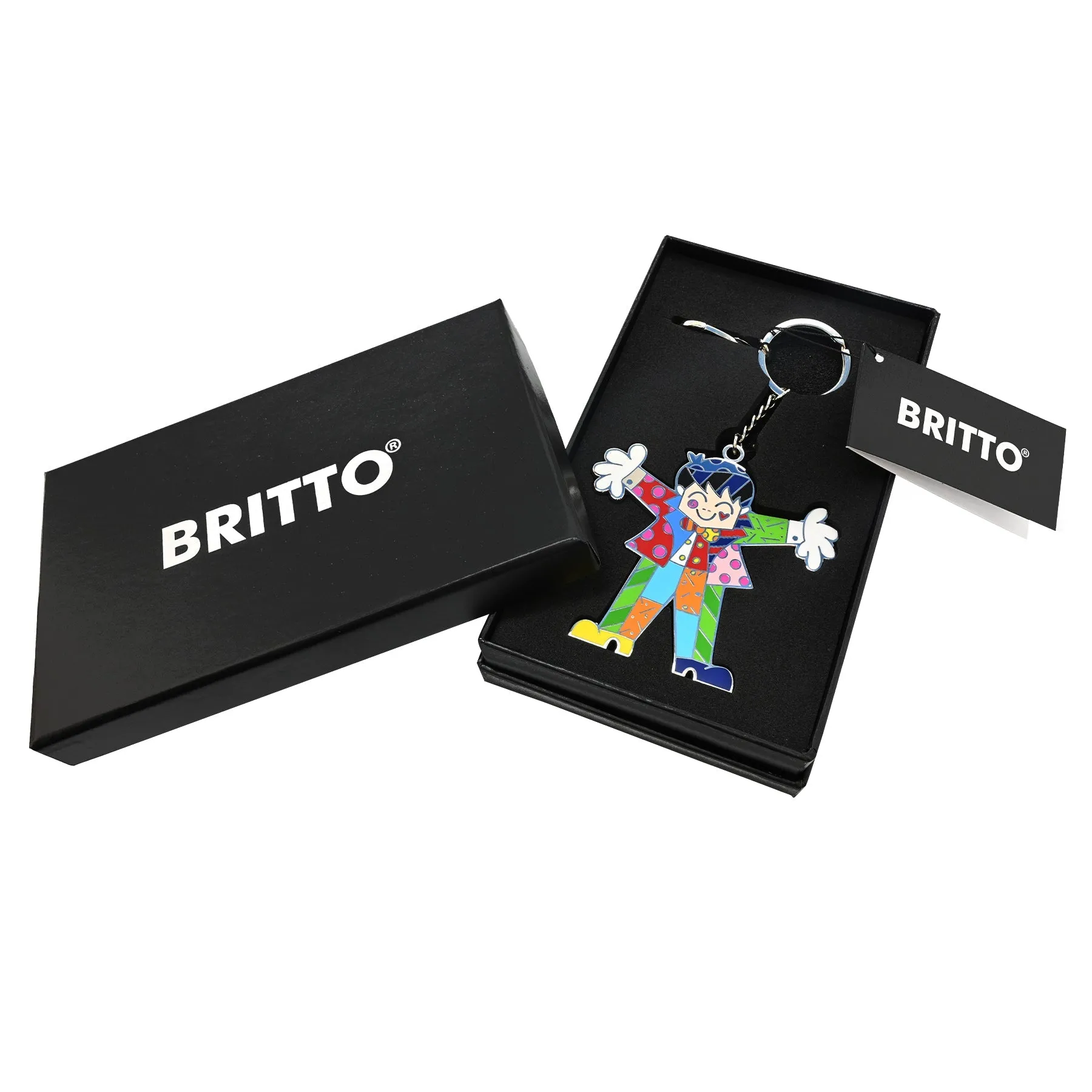 BRITTO® KEYCHAIN & BAG CHARM- THE HUG (BLACK HAIR)