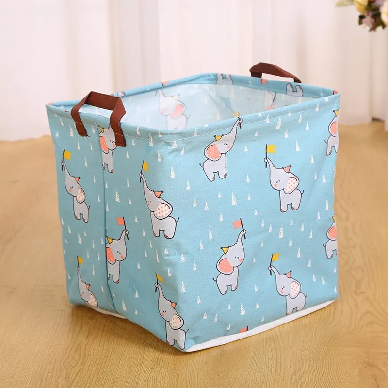 Cartoon Animal Print Cube Folding Storage Boxes