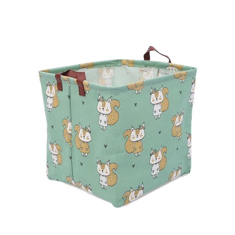 Cartoon Animal Print Cube Folding Storage Boxes