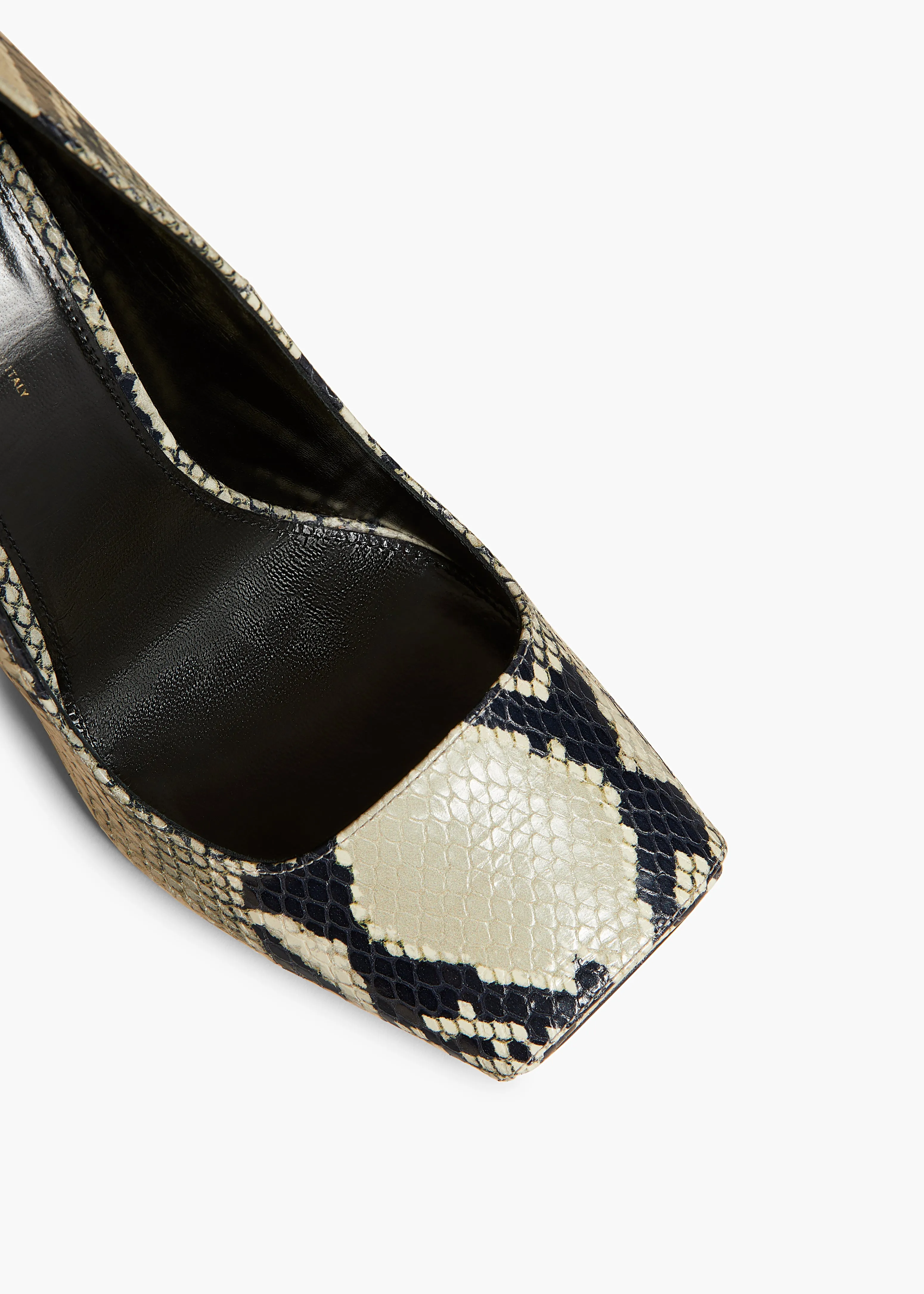 Cedar Pump in Natural Python-Embossed Leather