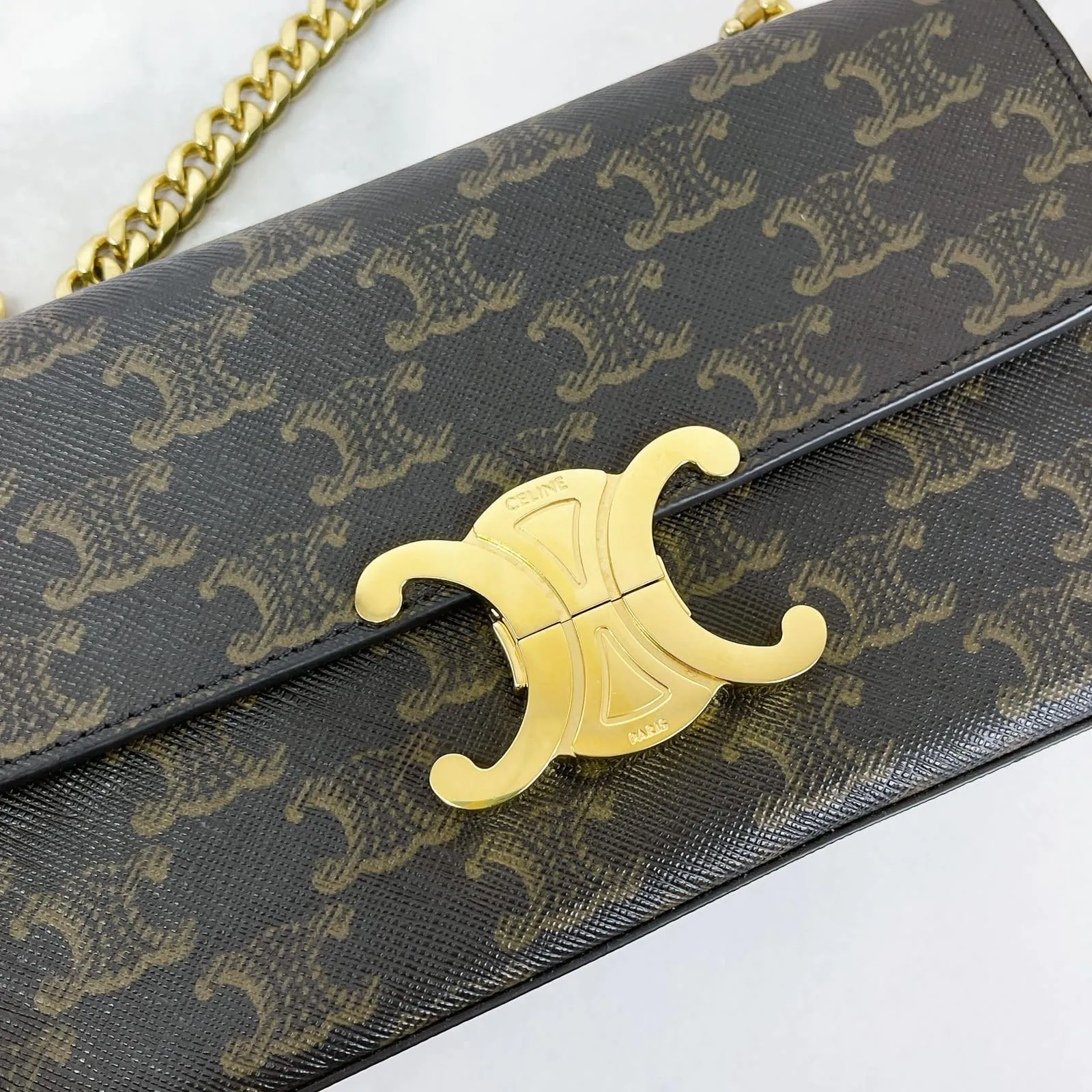 Celine Triomphe Shoulder Chain Bag