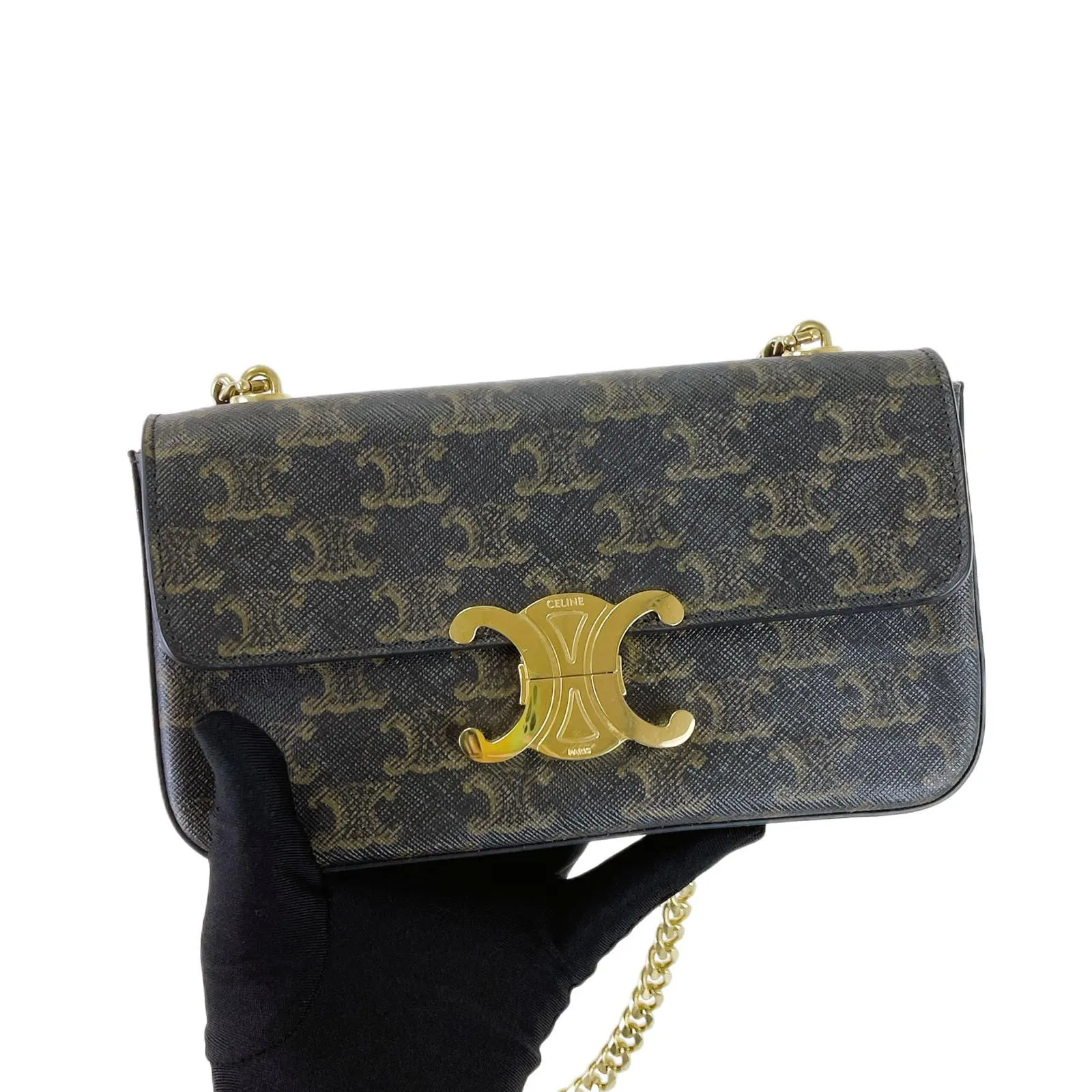 Celine Triomphe Shoulder Chain Bag
