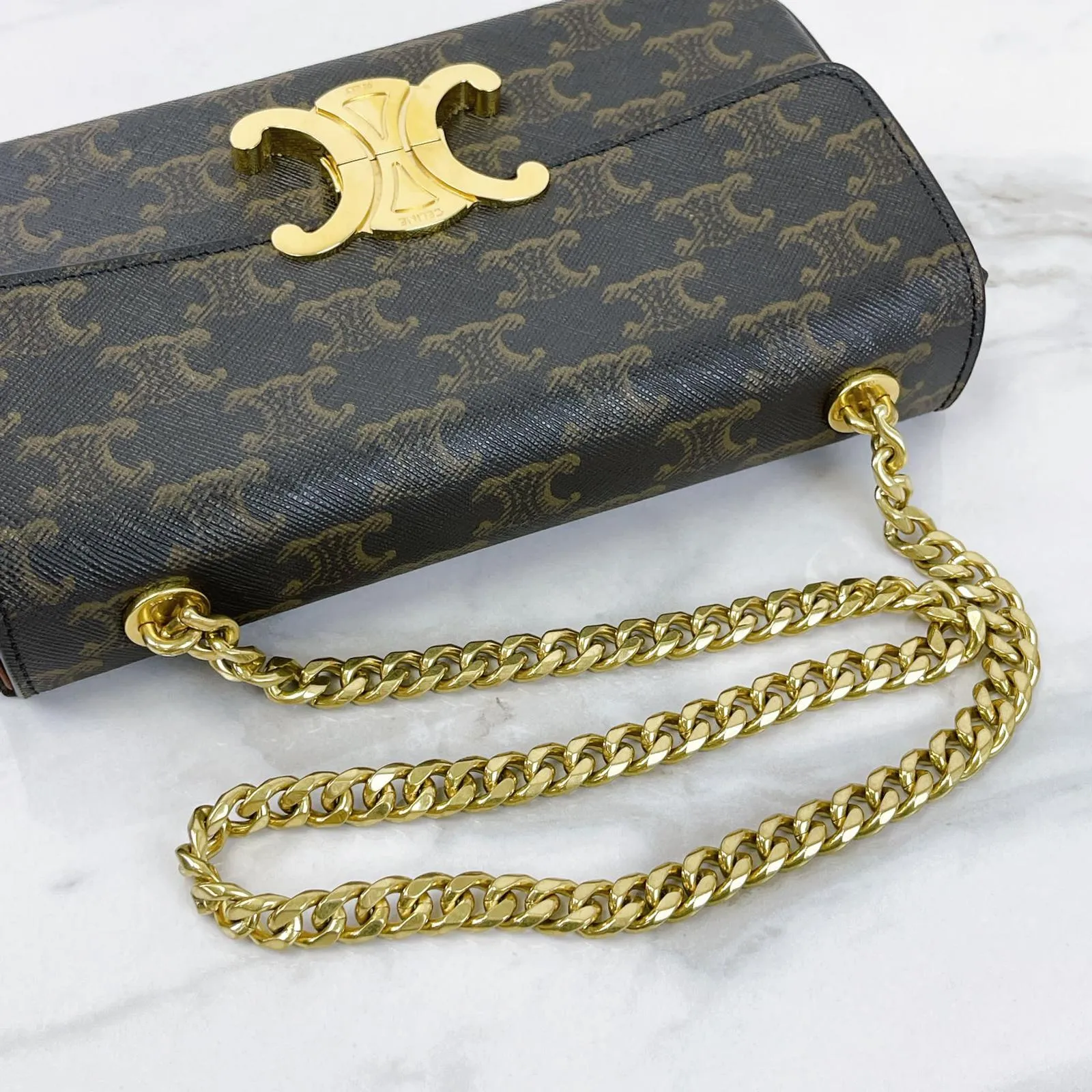 Celine Triomphe Shoulder Chain Bag