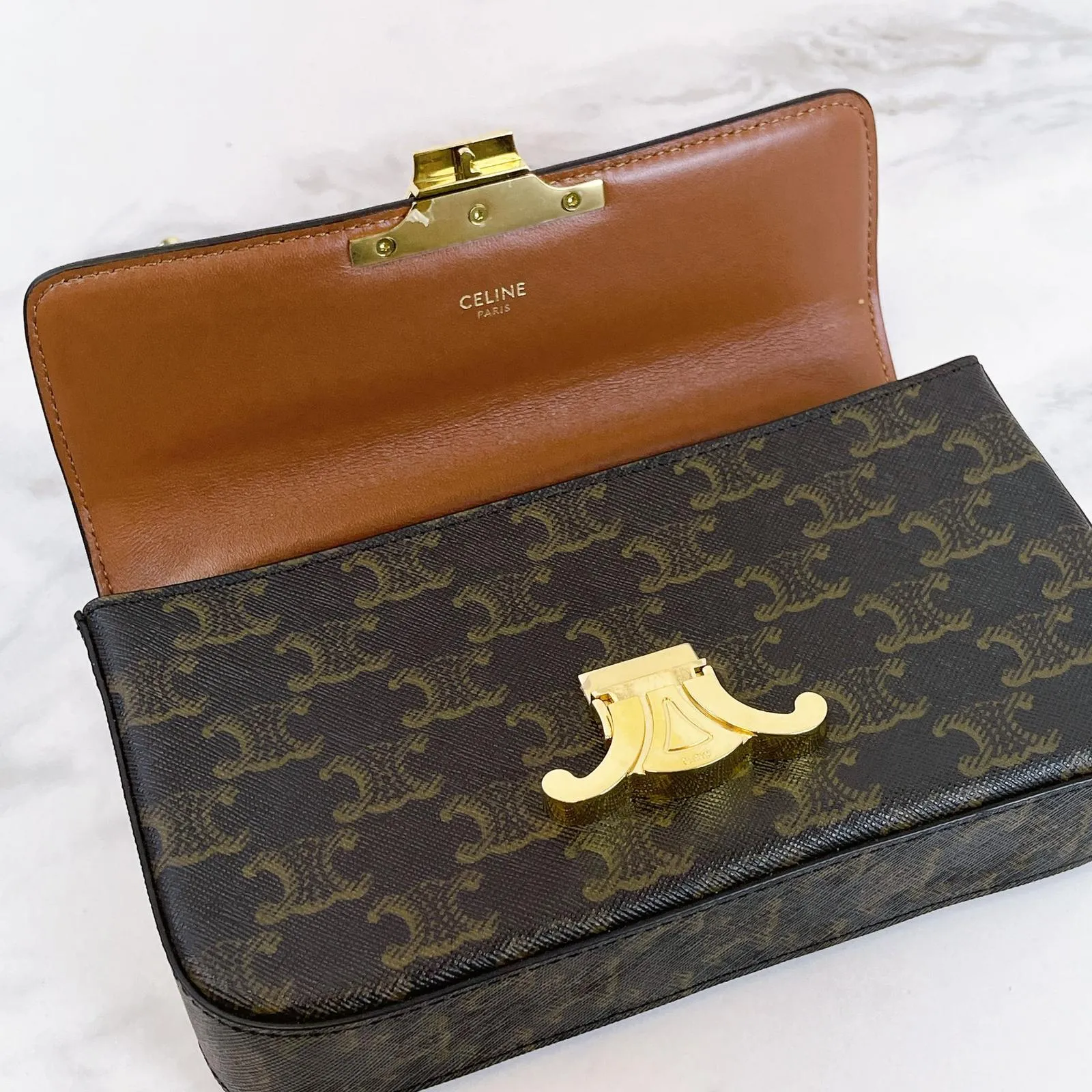 Celine Triomphe Shoulder Chain Bag