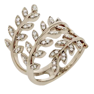Fallen Leaves Fashion Ring In 18k Gold With Diamonds