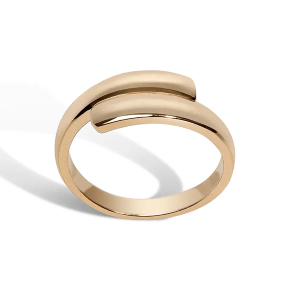 FJ0063 925 Sterling Silver Crossover Ring