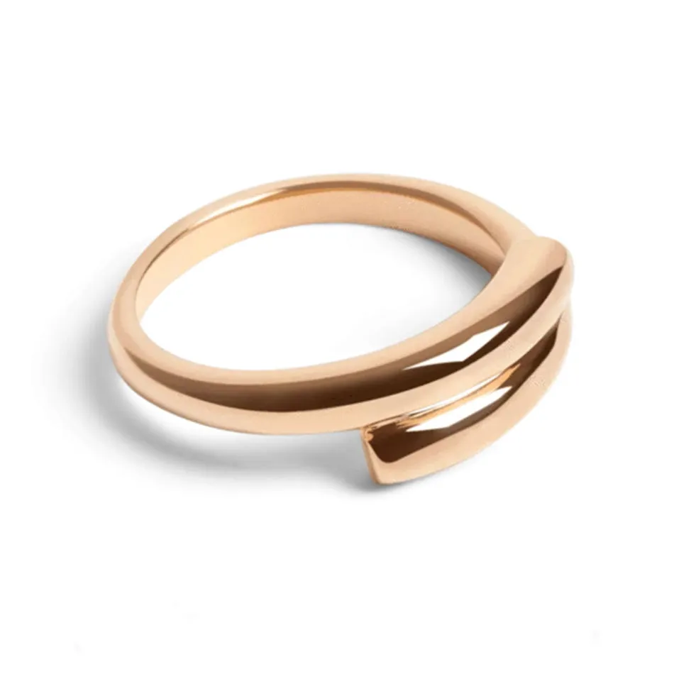 FJ0063 925 Sterling Silver Crossover Ring