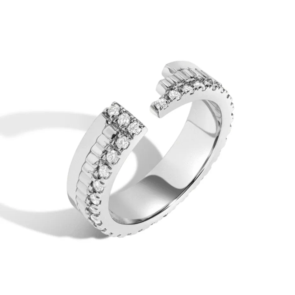 FJ0071 925 Sterling Silver Cubic Zirconia Band Ring
