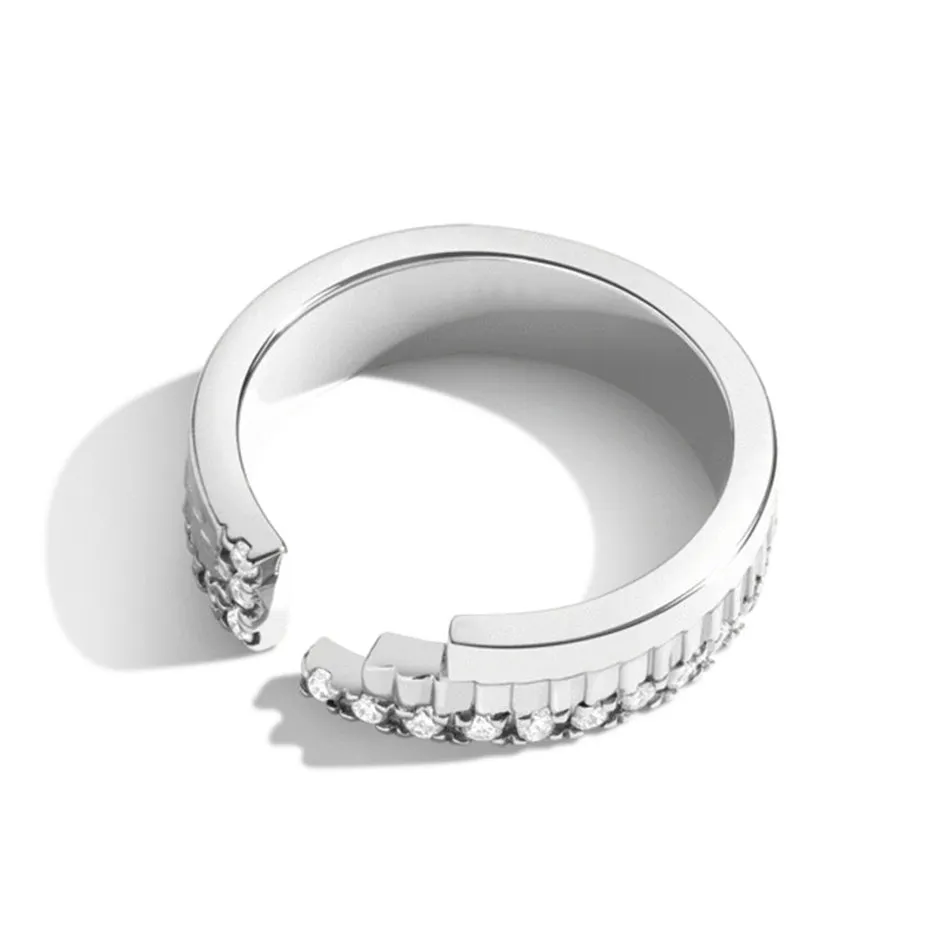 FJ0071 925 Sterling Silver Cubic Zirconia Band Ring