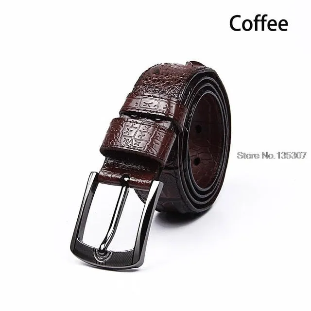 Genuine leather belt for men Wide Luxury Designe crocodile