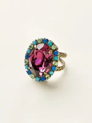 Glamorous Oval-Cut Cocktail Ring - RBT68AGSWB