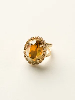 Glamorous Oval-Cut Cocktail Ring - RBT68BGGOL