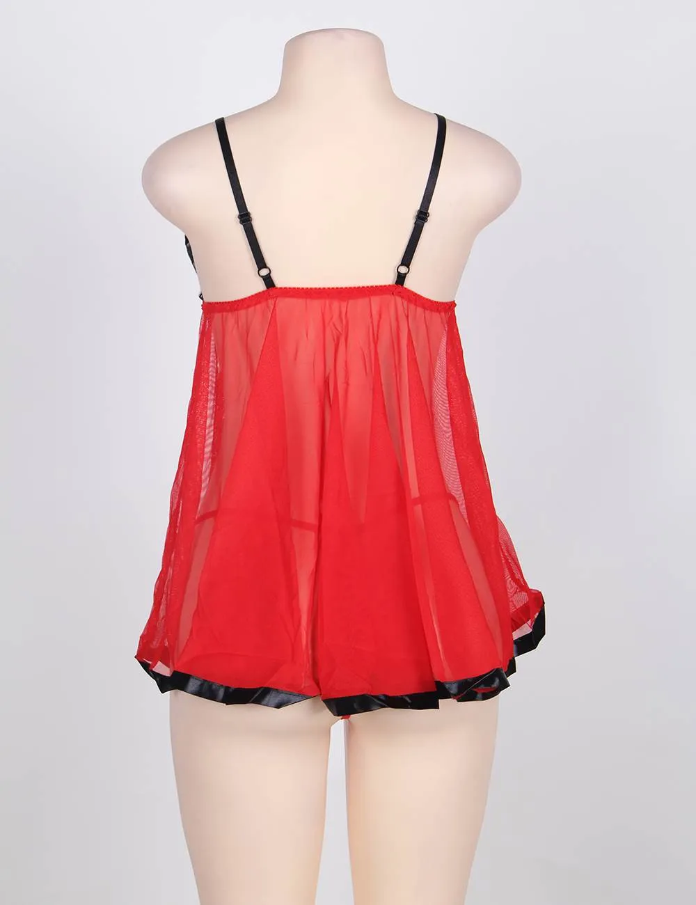 Glamorous Red and Black Rhinestone Lingerie