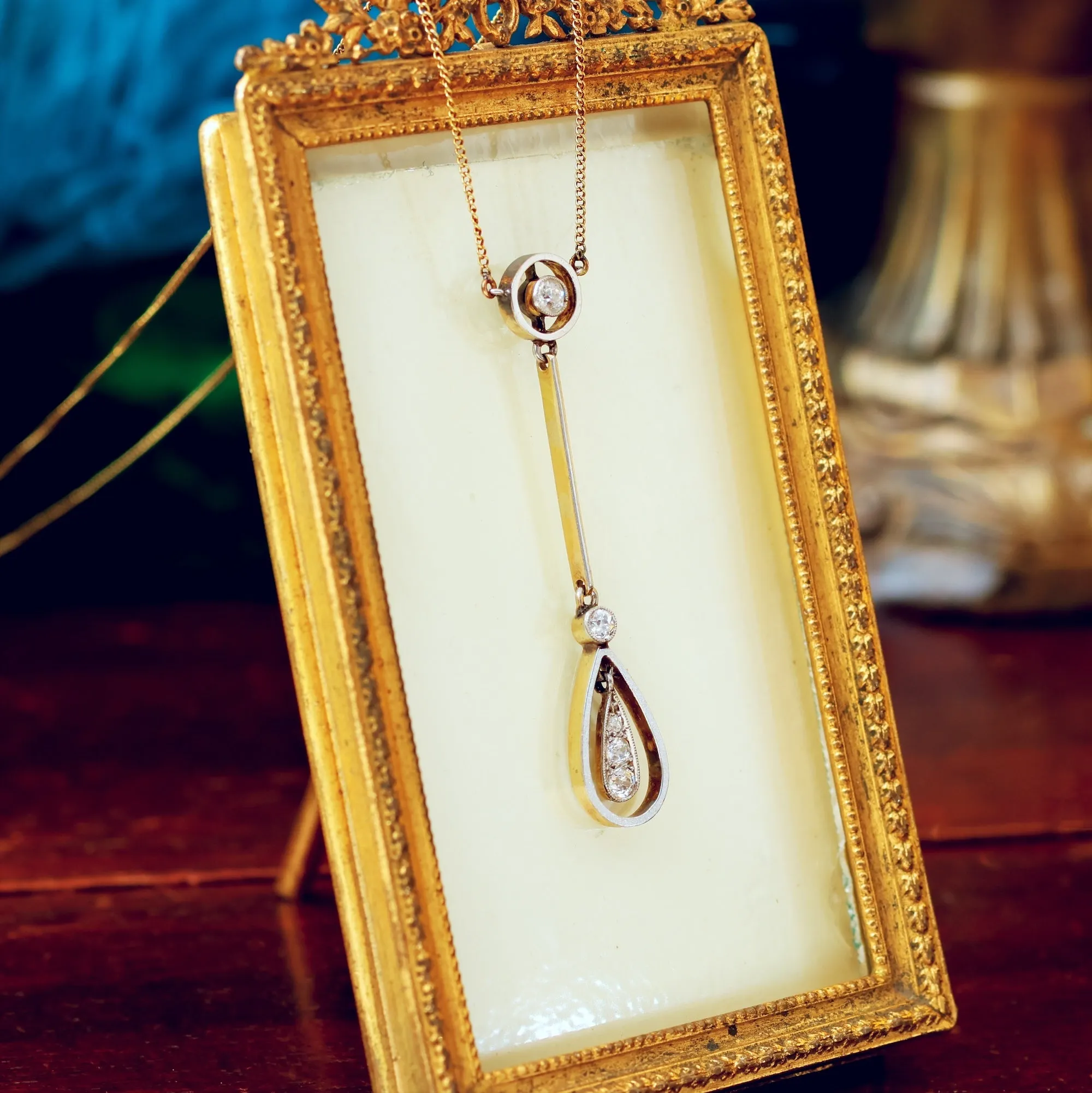 Glamorous Vintage Art Deco Diamond Pendant