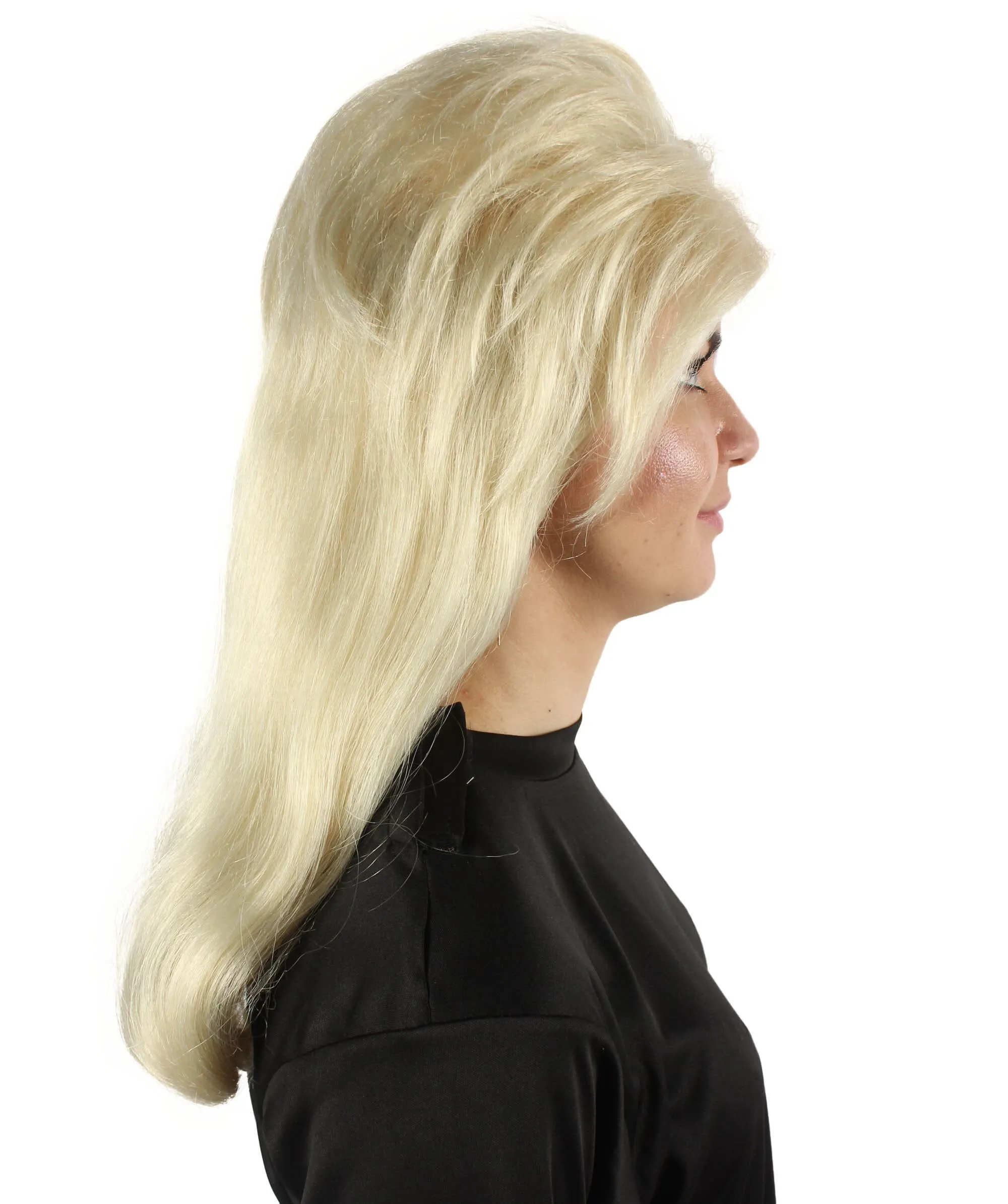 HPO Adult Women’s Vintage Curly 60s Hairstyle Blonde Wig with Bangs| Perfect for your Halloween & Cosplay Party!