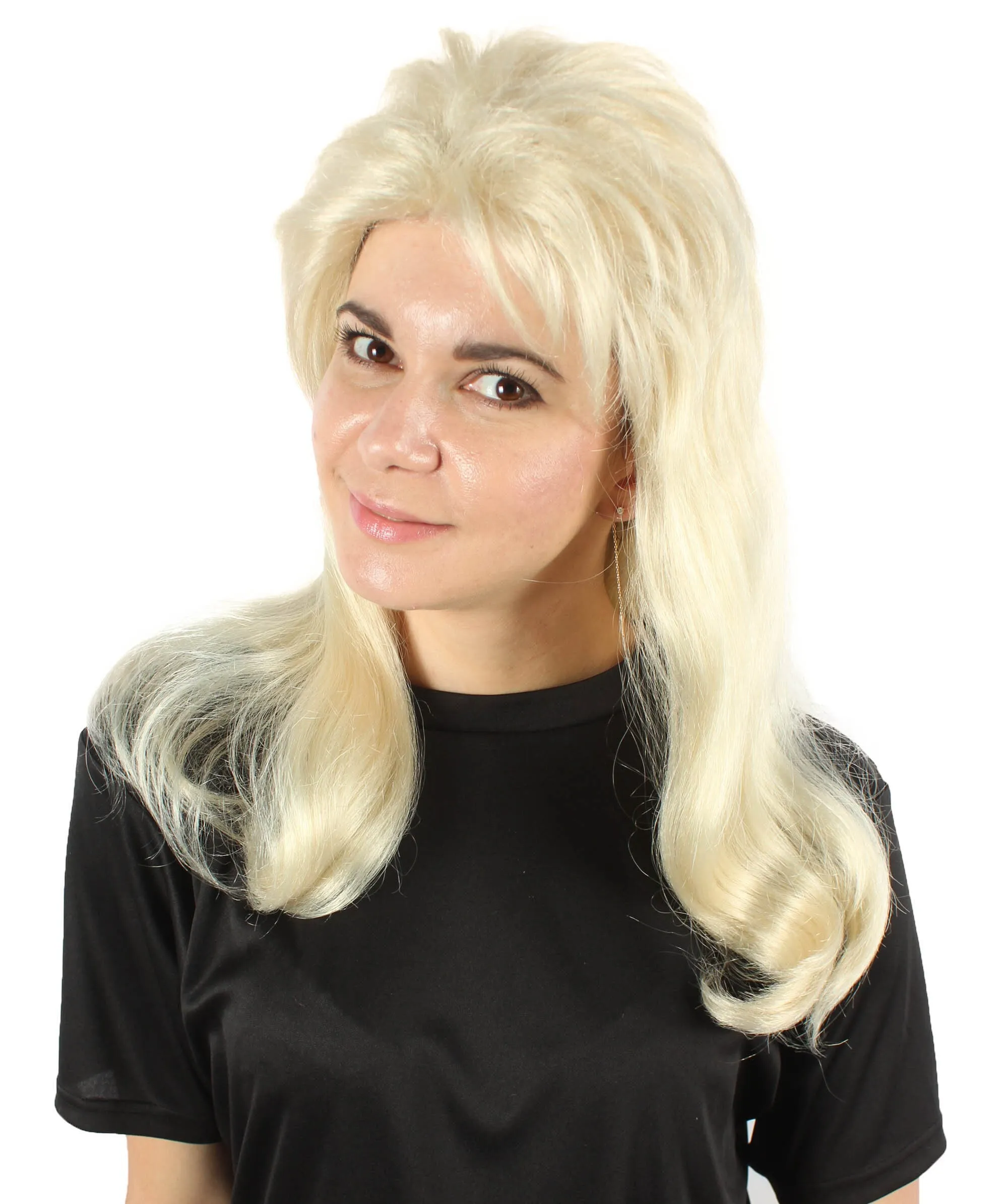 HPO Adult Women’s Vintage Curly 60s Hairstyle Blonde Wig with Bangs| Perfect for your Halloween & Cosplay Party!