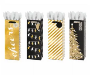 IG Design IG133548 Christmas Festive Bottle Gift Bag