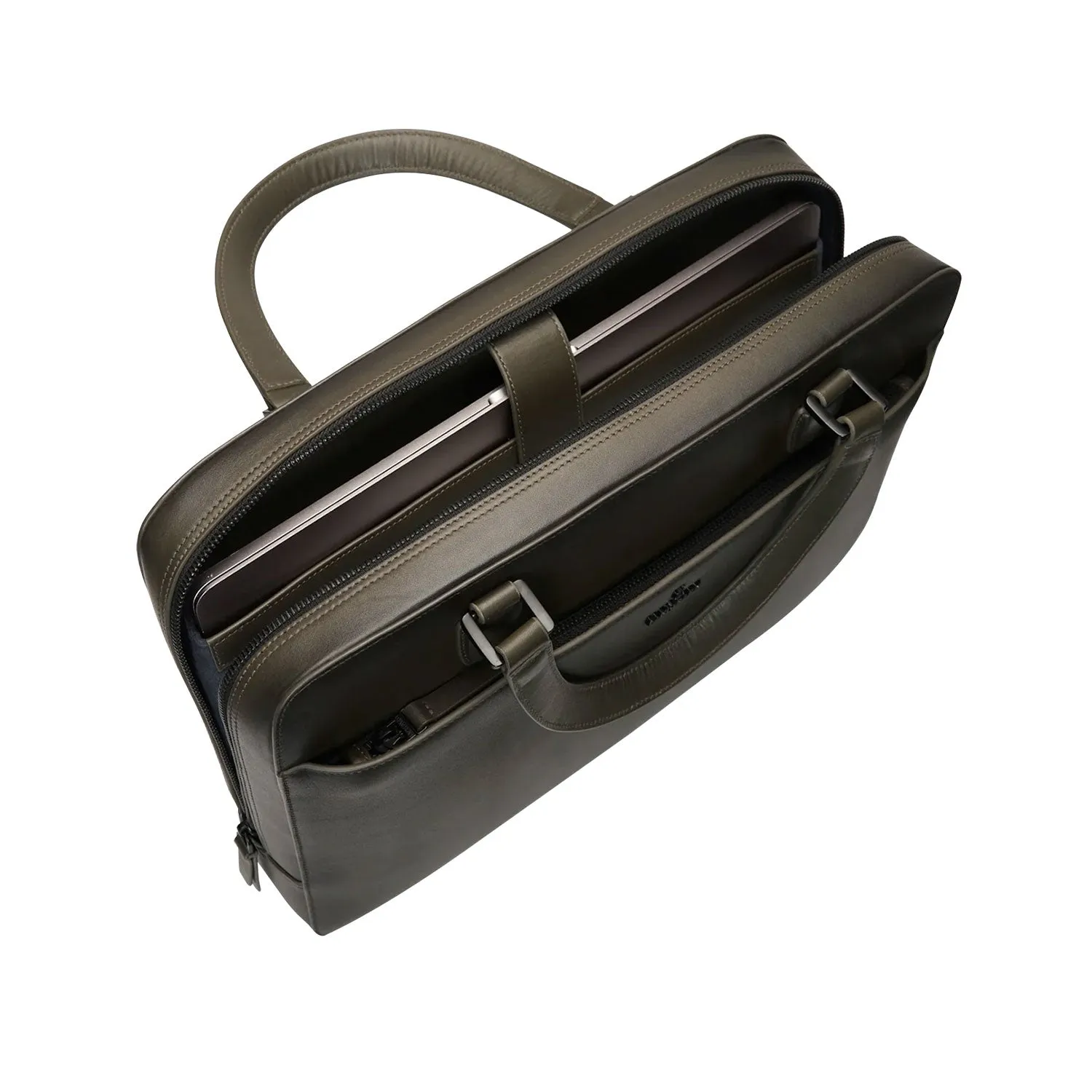 Lapis Bard Ducorium Spencer 14inch Slim Laptop Briefcase - Olive
