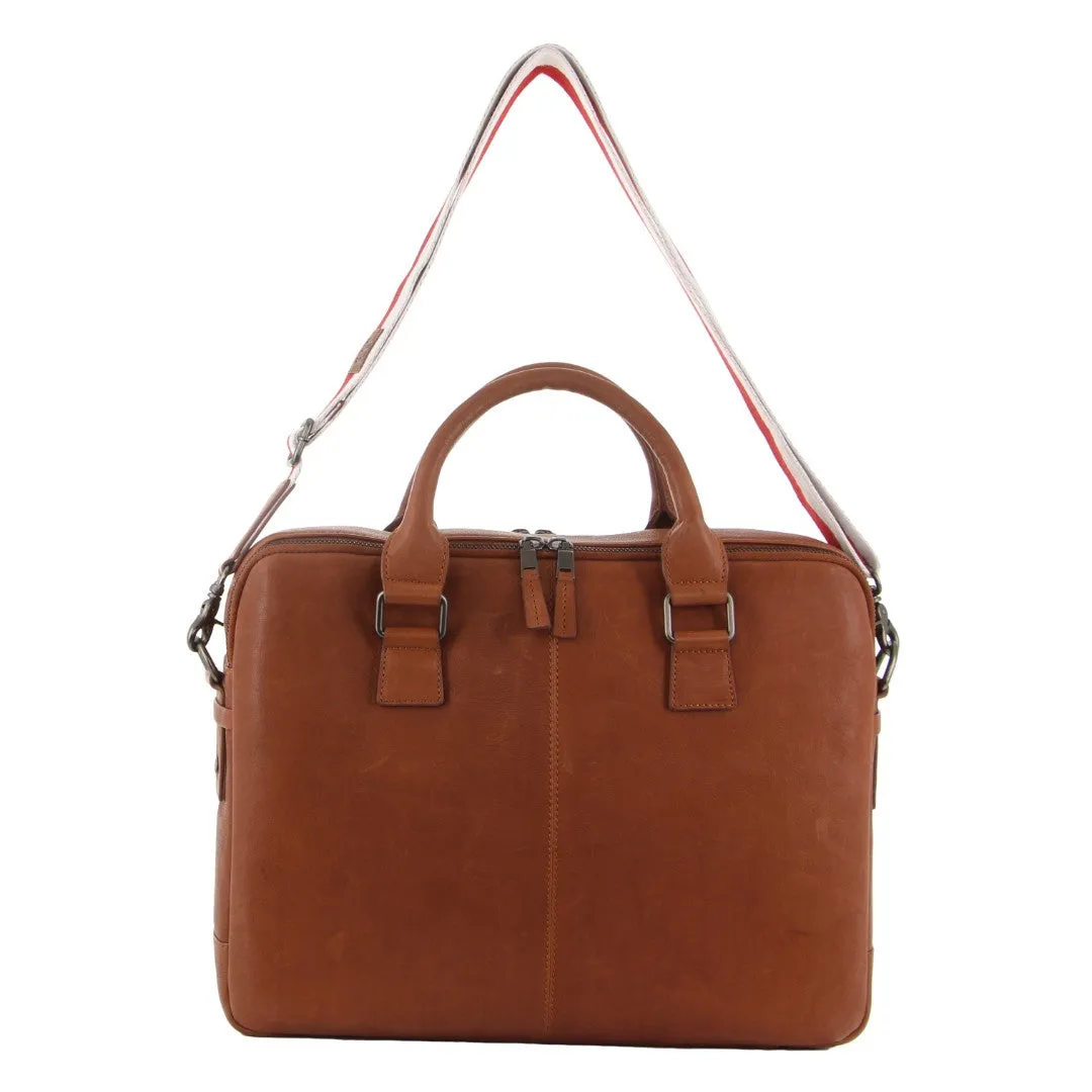 Leather Business/Computer Bag - Tan