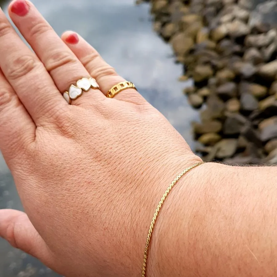 Linked chains adjustable ring