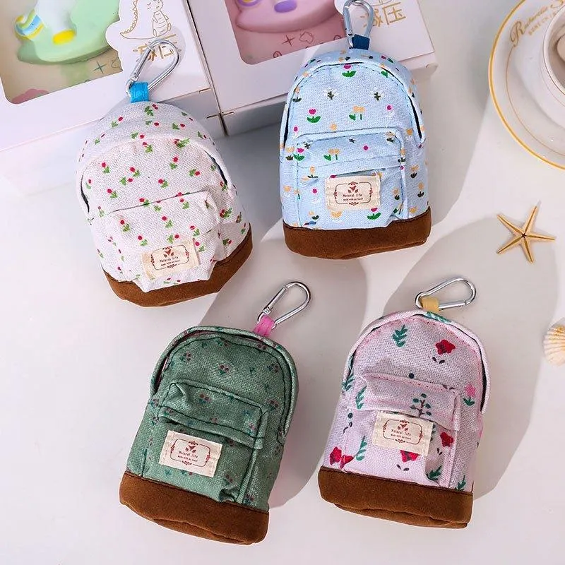 Little fresh pastoral flower mini bag modeling coin purse cute fashion key bag small backpack storage bag  TO-010015