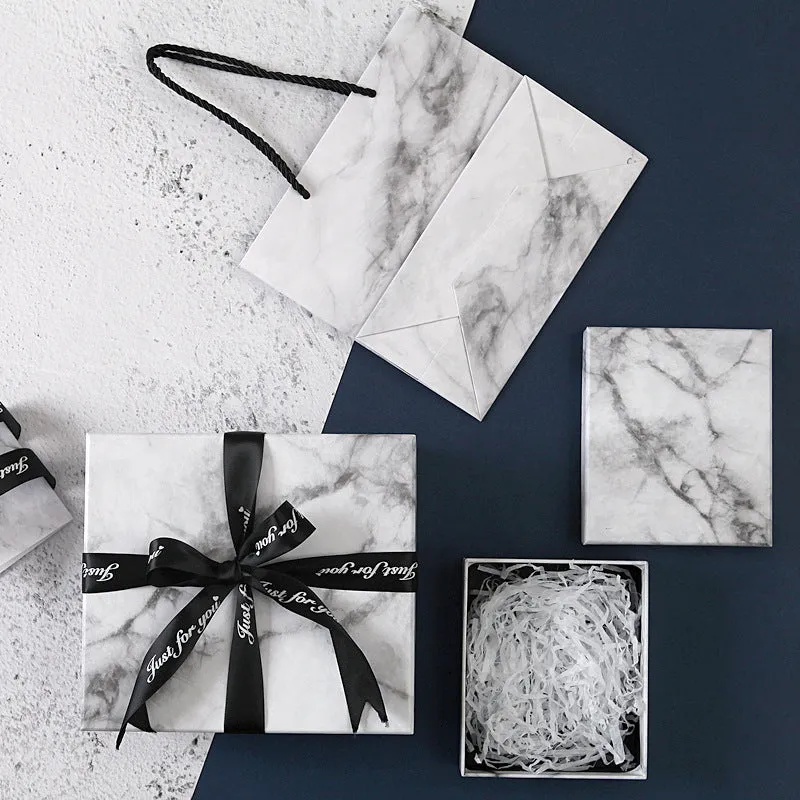 marble pattern square gift box customization