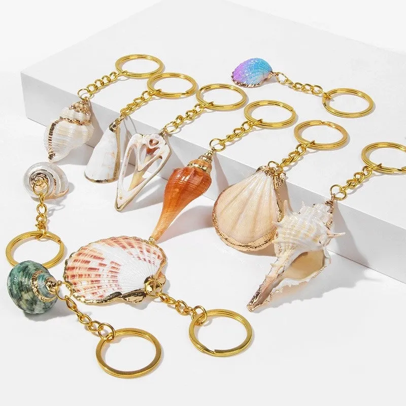 Marine Style Shell Shell Metal Unisex Bag Pendant Keychain