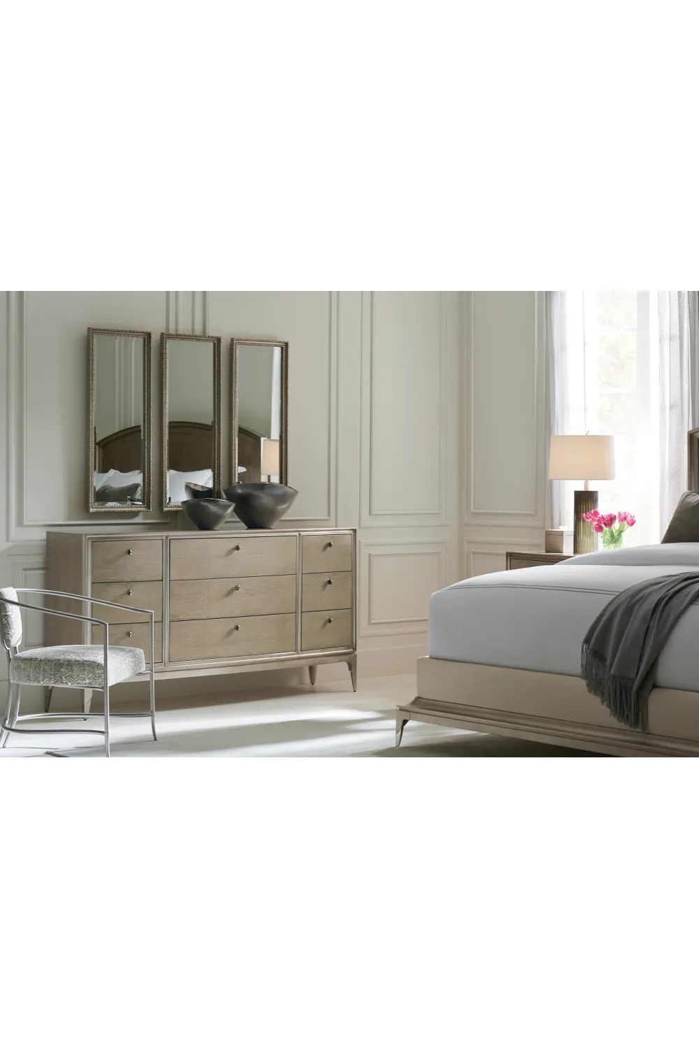 Metallic Outlined King Bed | Caracole Rise To The Occasion