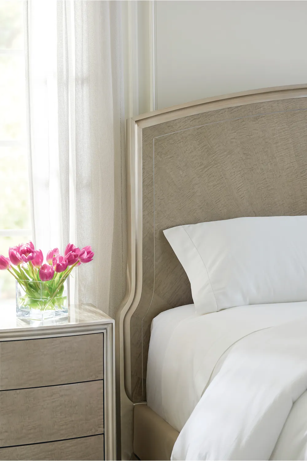 Metallic Outlined King Bed | Caracole Rise To The Occasion