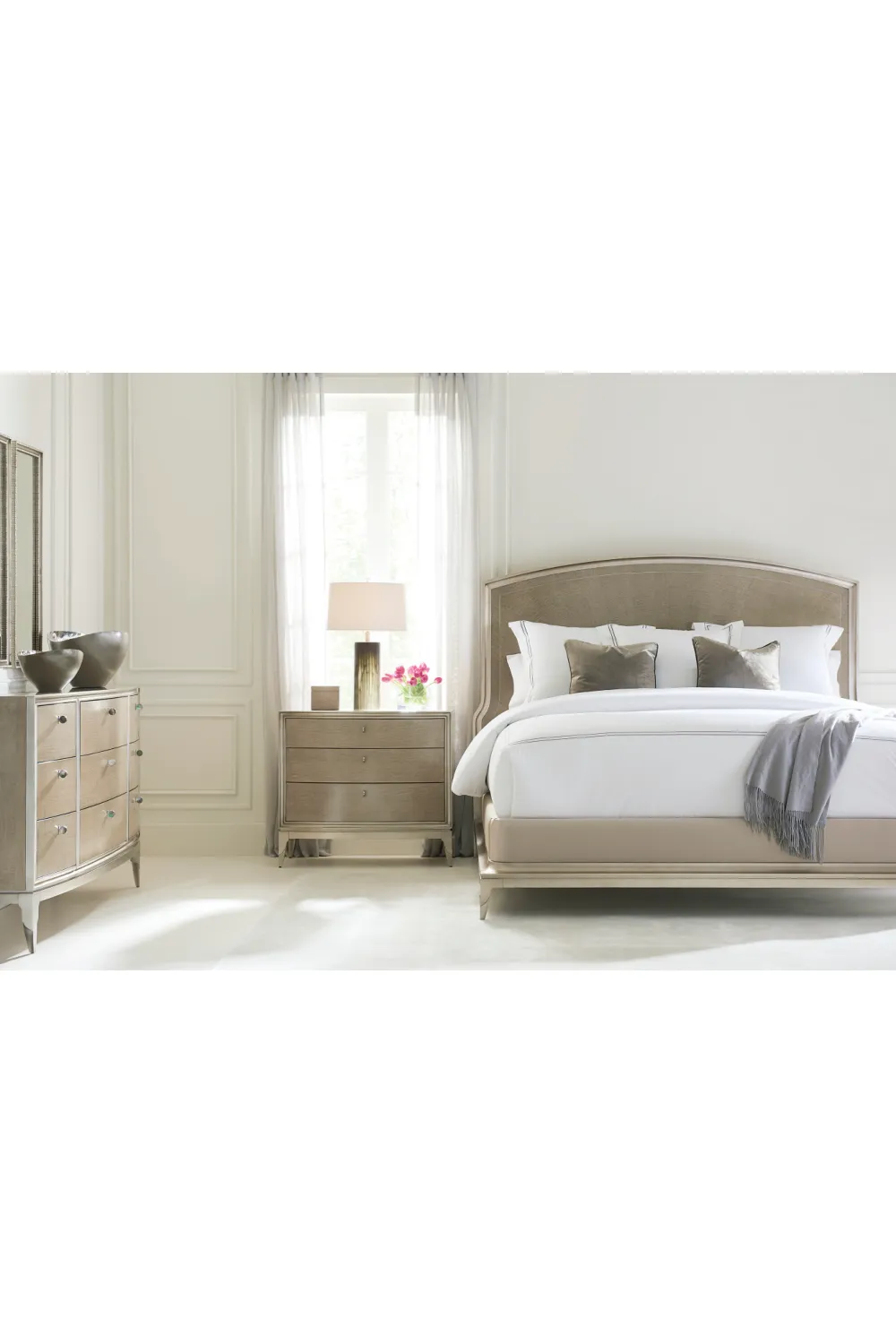 Metallic Outlined King Bed | Caracole Rise To The Occasion
