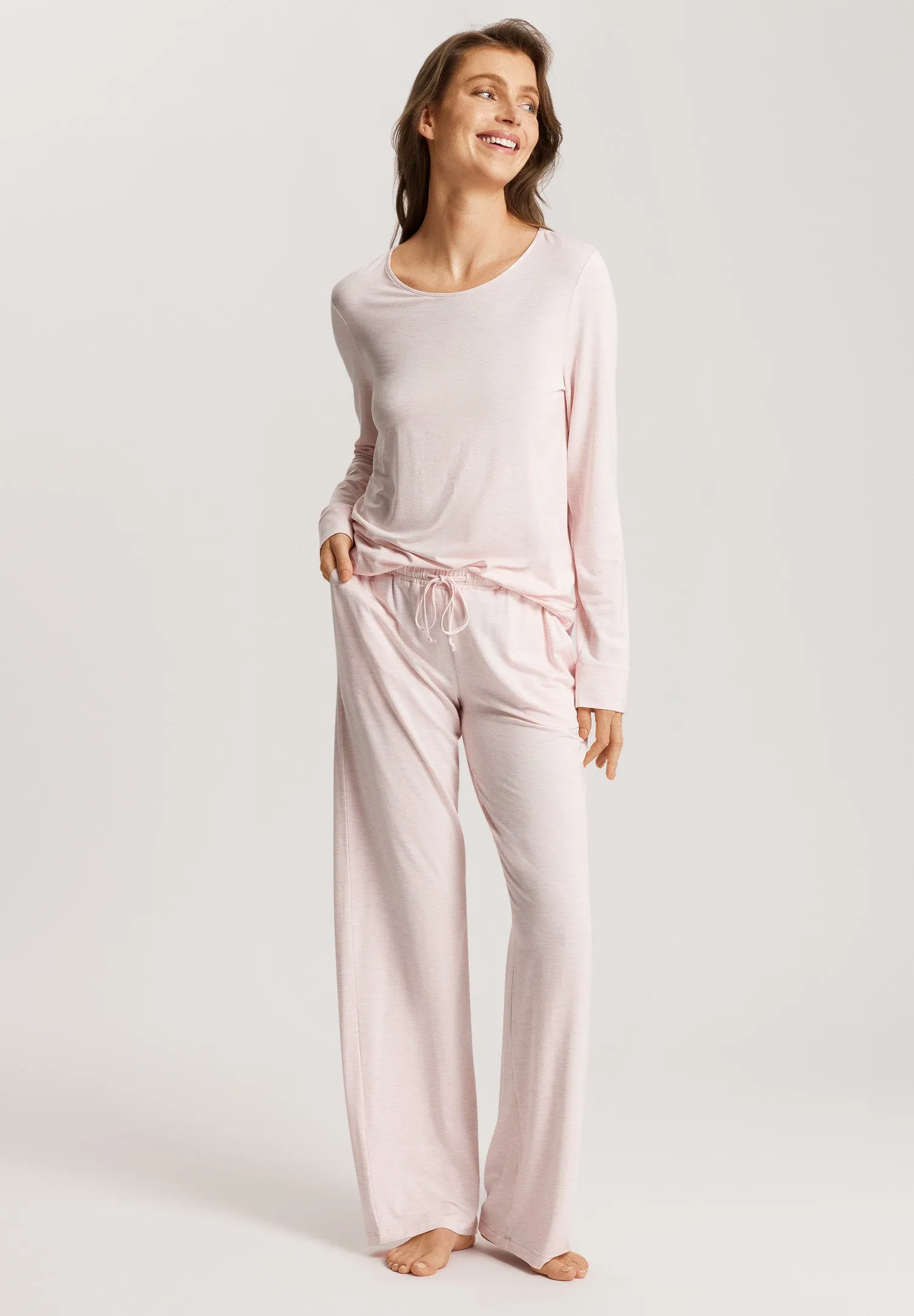 Natural Elegance Relaxed Round Neck Top | Rose Melange 74948-2899
