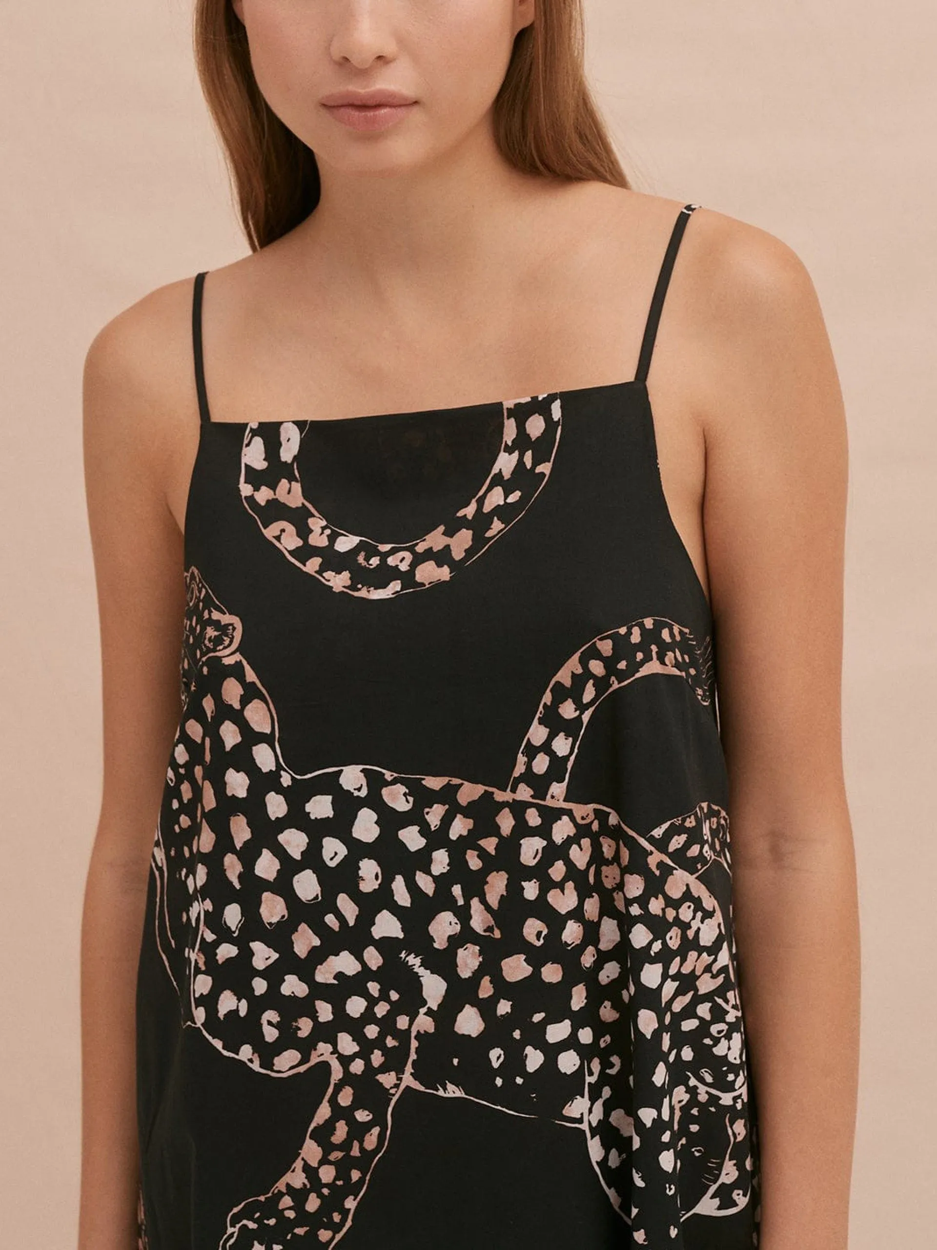 Navy The Jag print square nightie