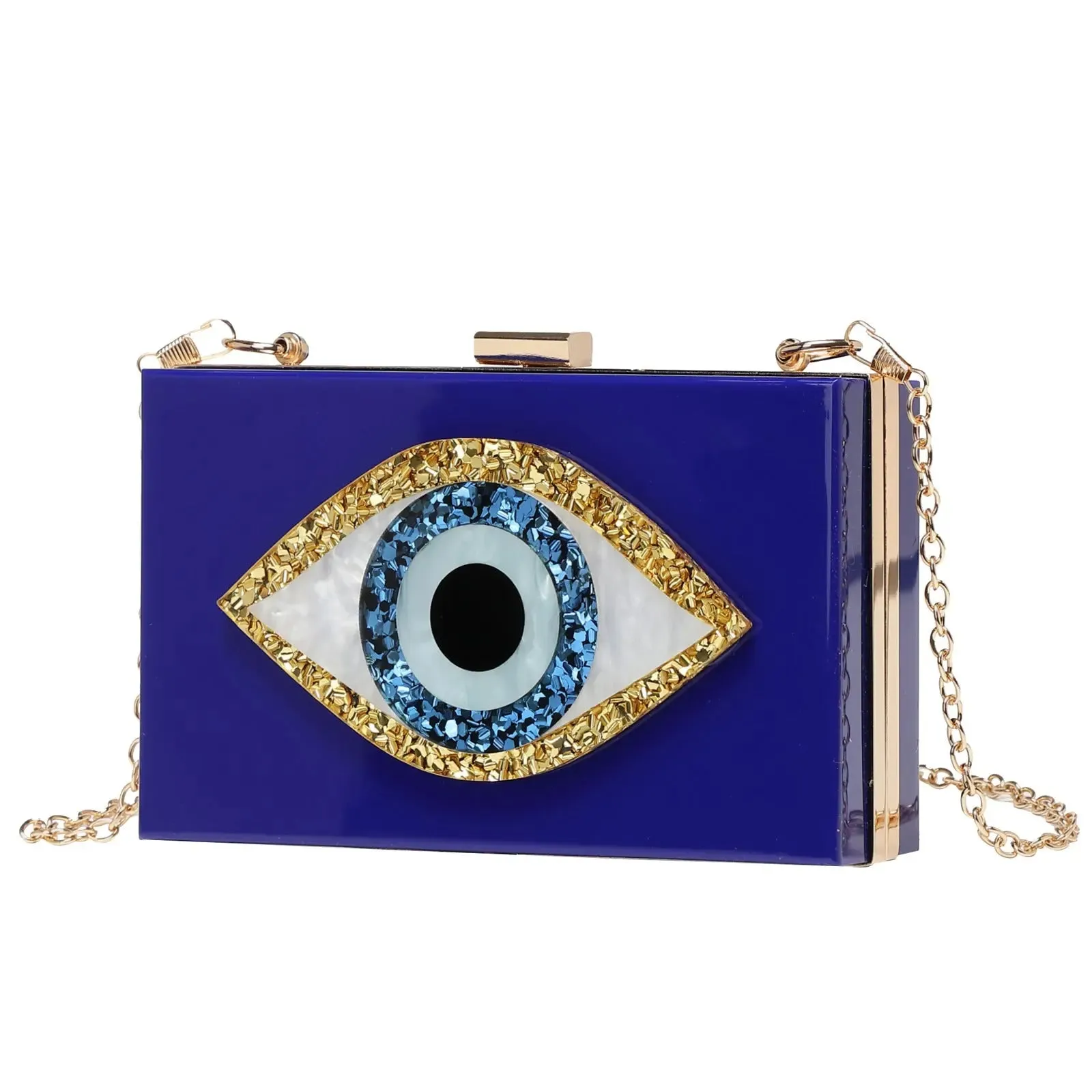 o shape chain Marbling pearl white evil eye Acrylic Purse Box Clutch Luxury Handbags Women Bga Designer Messenger Summer Acrylic