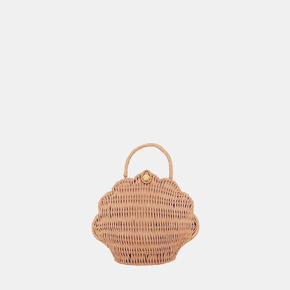 Olli Ella Rattan Shell Bag - Rose