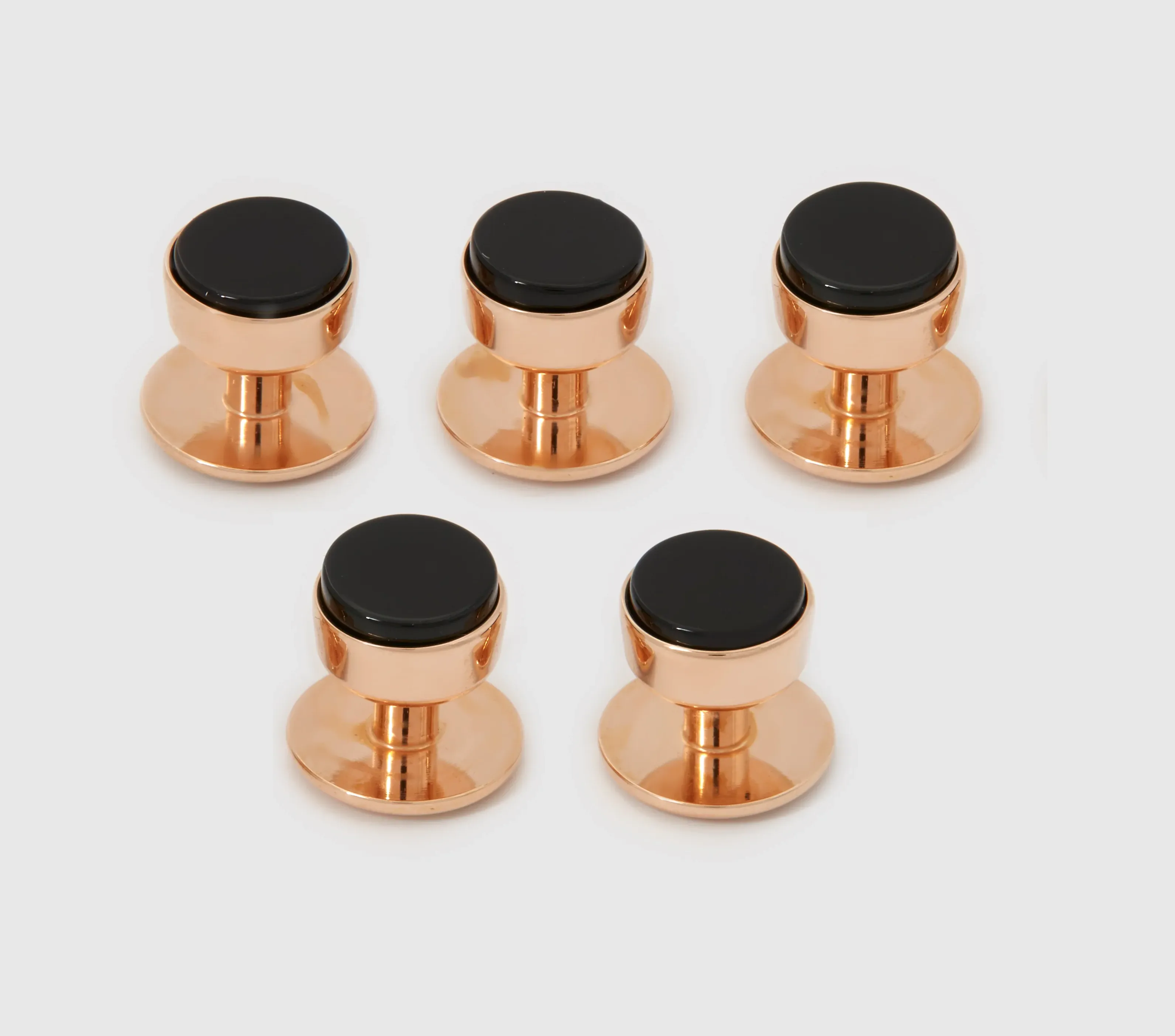 Onyx & Rose Gold Formal Stud Set