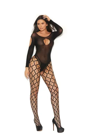 Opaque & Cargo Net Bodystocking