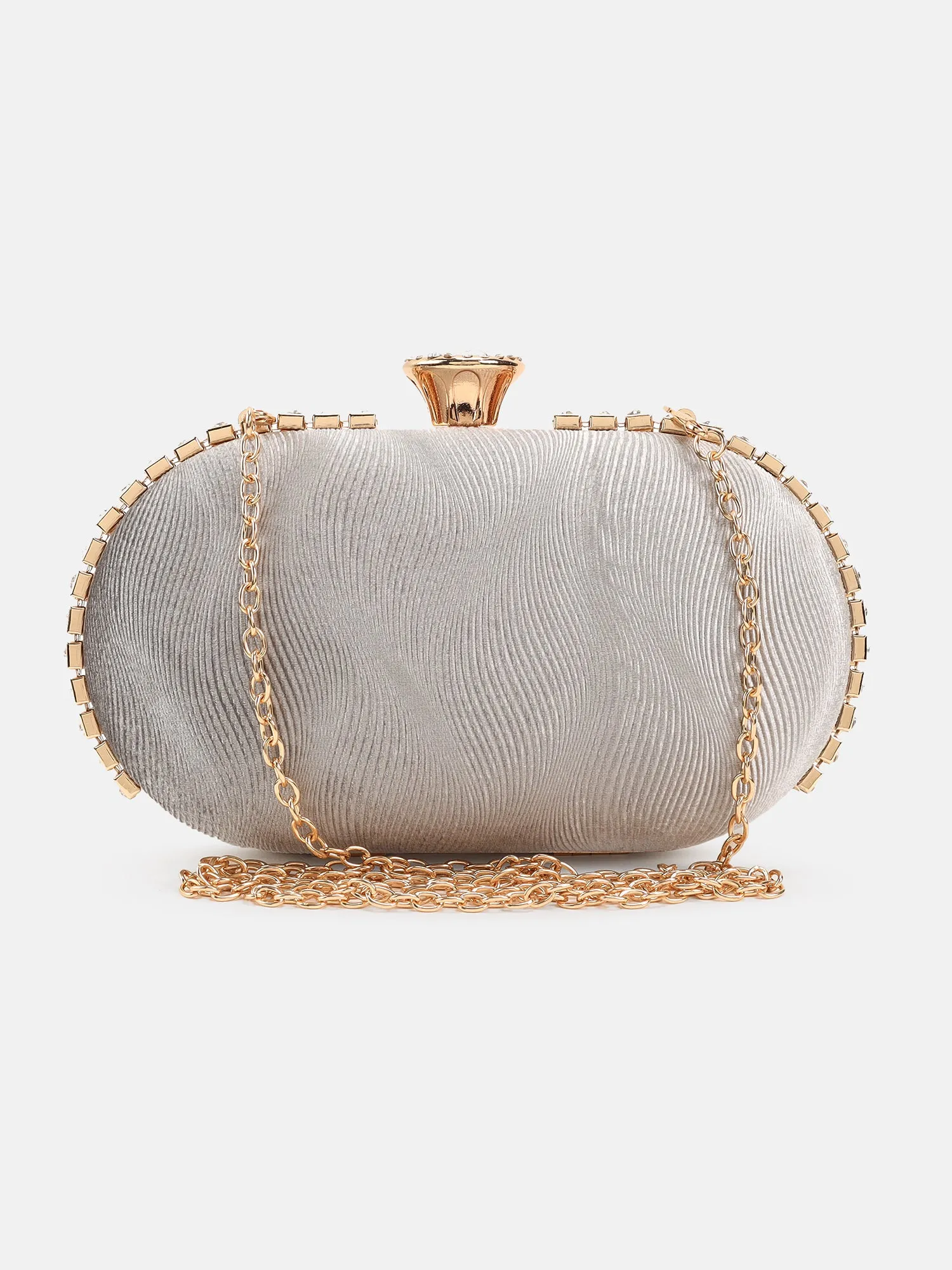 Party Clutch With Studded Metal Frame