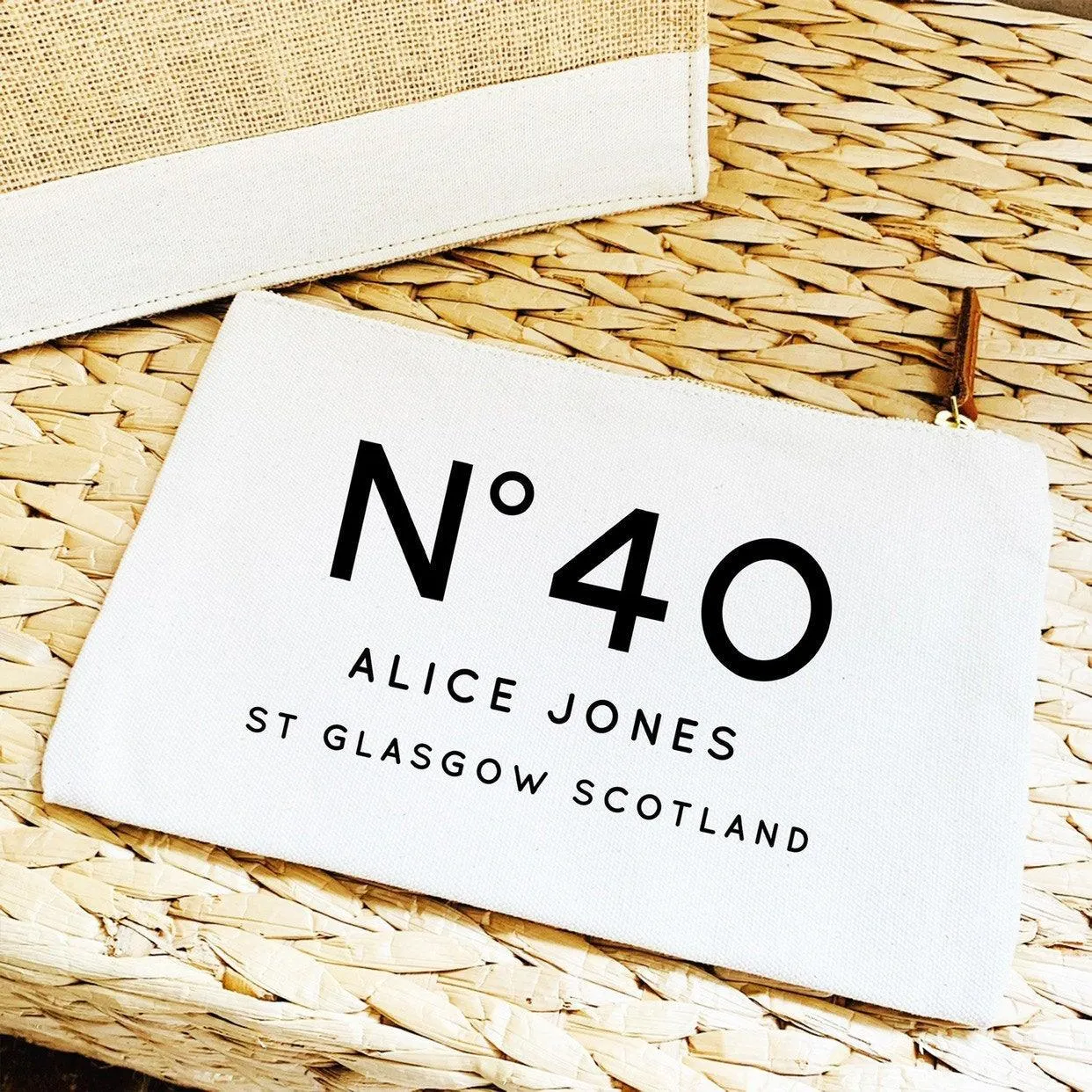 Personalised Make Up Bag | Custom Logo Make Up Bag Natural