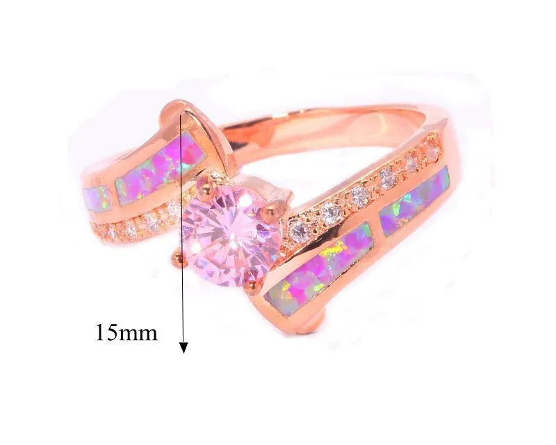Pink Fire Opal & Topaz Ring