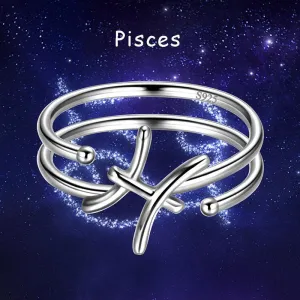 Pisces Rings Zodiac Sign Jewelry Women Girls Birthday Gifts 925 Sterling Silver Pisces Rings Zodiac Sign Jewelry Women Girls Birthday Gifts 925 Sterling Silver