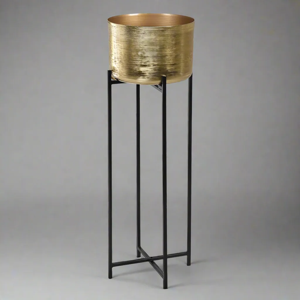 Tall Gold Metal Plant Stand