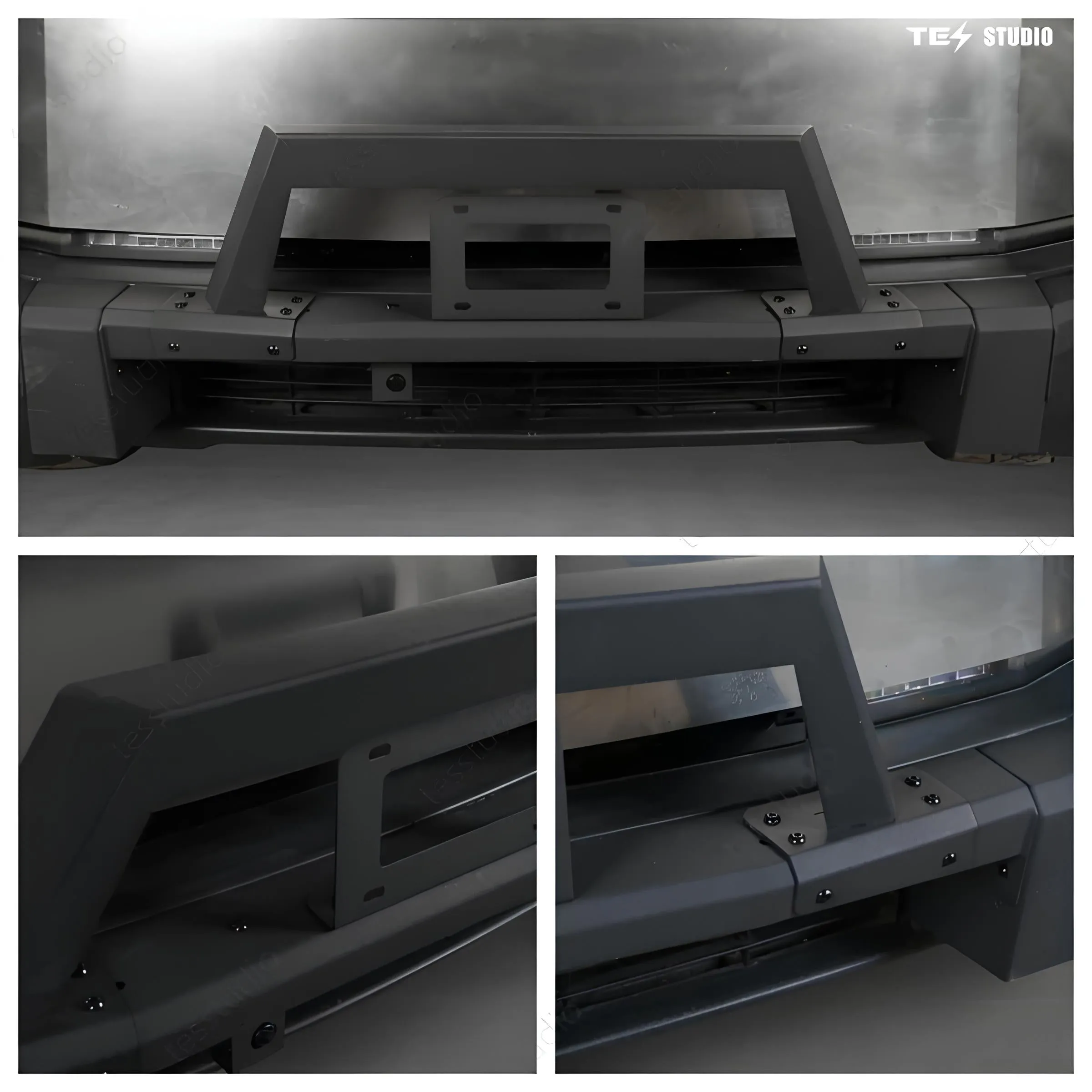 Tesla Cybertruck Steel Front Bumper with Black Texture Tesstudio®