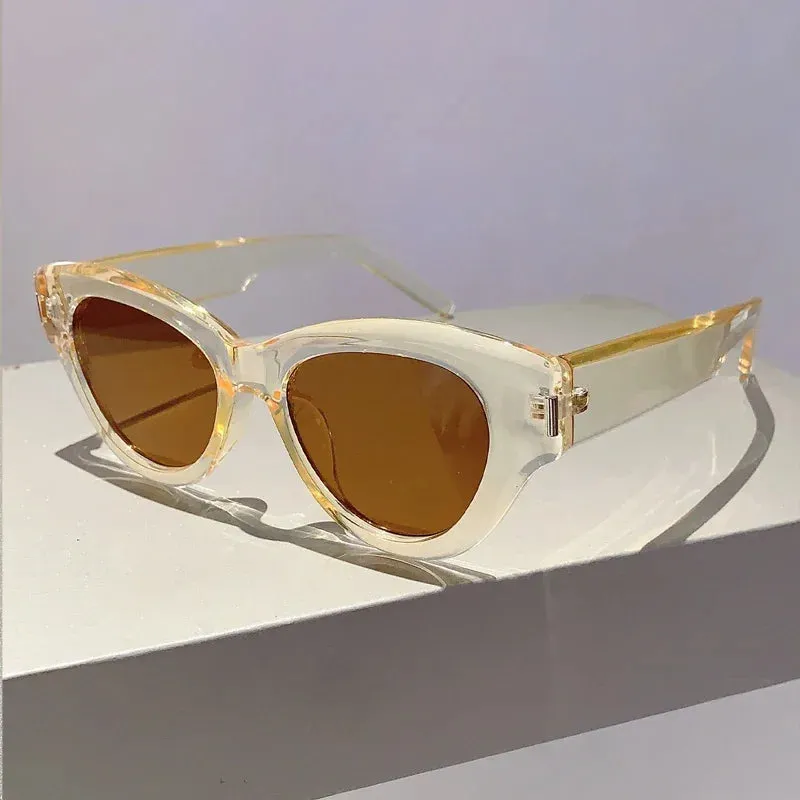 VAIGE Retro Multi-Colored Cat Eye Sunglasses - UV400 Jelly Frame Eyewear
